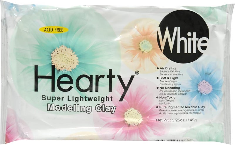 ACTIVA Hearty Super Lightweight Air Dry Modeling Clay - White, 5.25 oz - Image 1